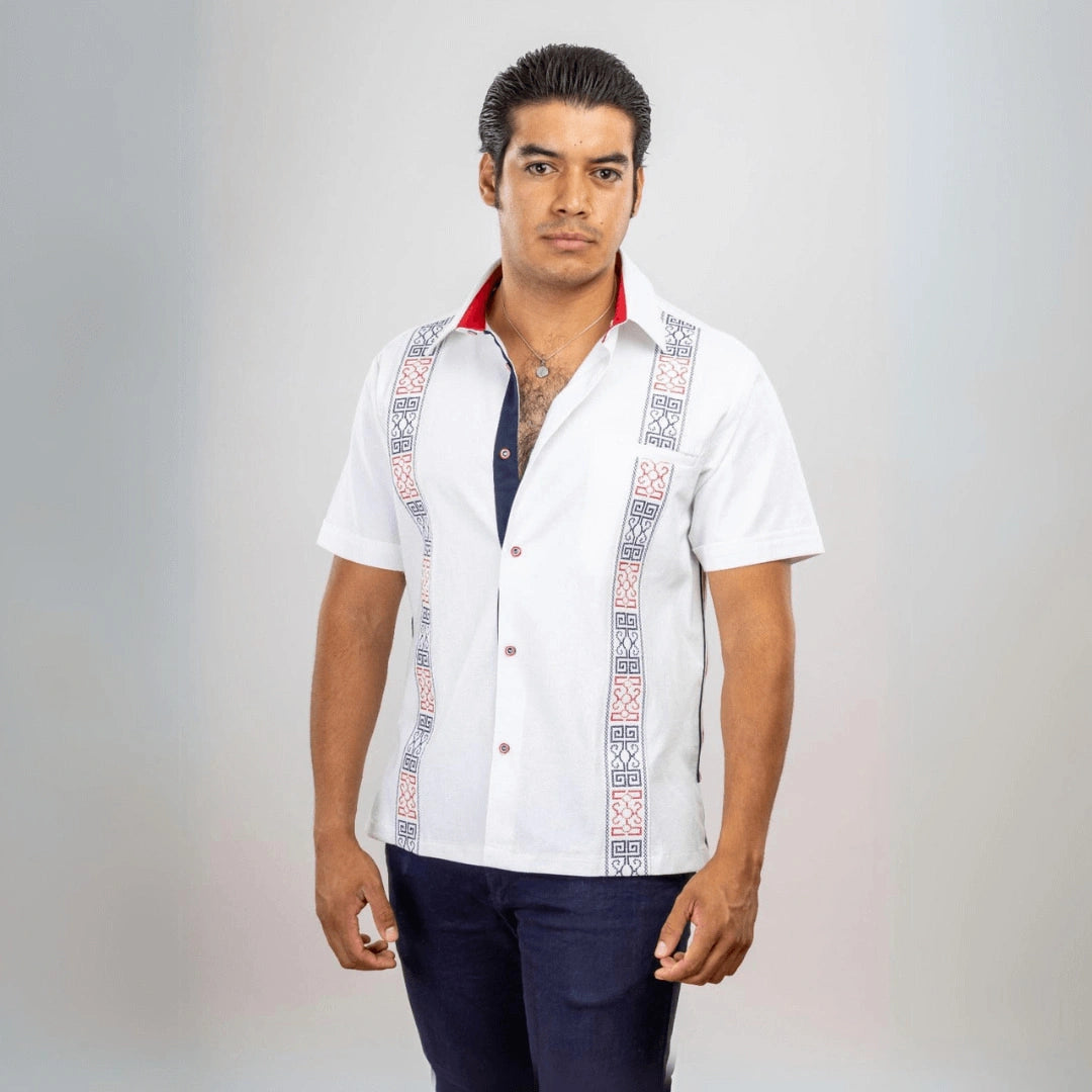 Camisa Guayabera Manga Corta Bordada TMY