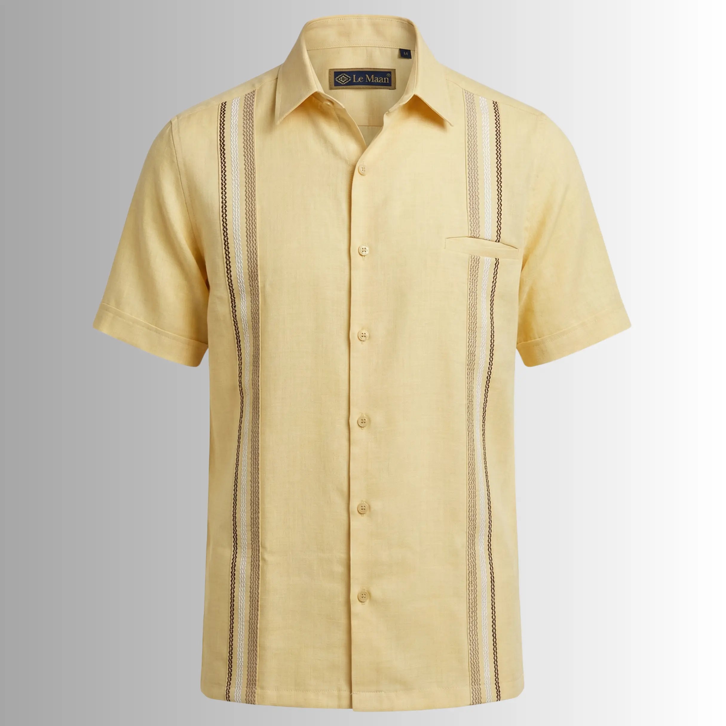 Camisa Guayabera Amarillo Claro