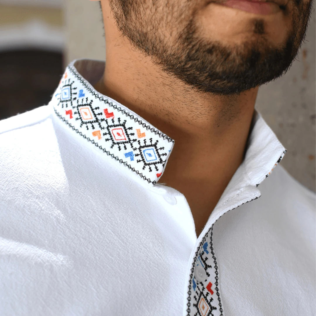 Camisa Guayabera Manga Corta Bordada  CL