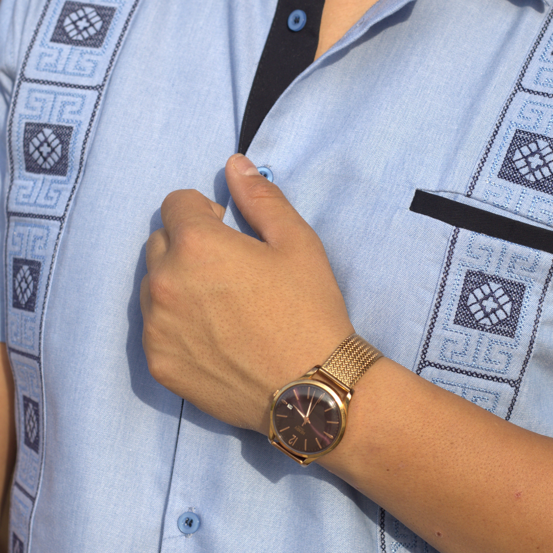 Sky Blue Guayabera Shirt