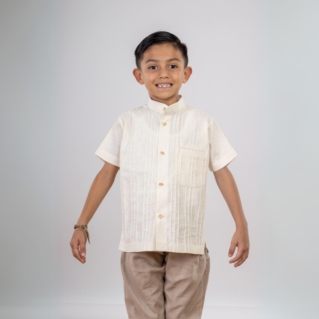 Classic Guayabera Gathered